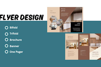 design a one pager, flyer, bifold, trifold, brochure, poster or leaflet, catalog