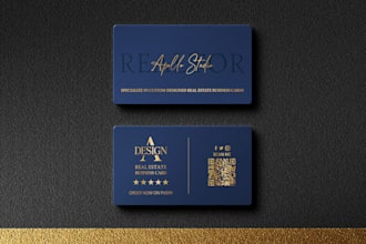 real estate business card design, custom and professional