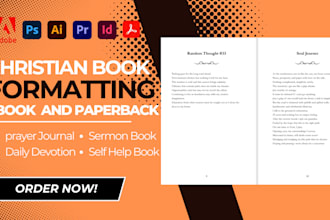 format and design your christian ebook, prayer book journal and book cover