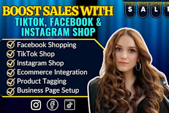 setup tiktok shop, facebook shop and instagram shop for shopify store marketing