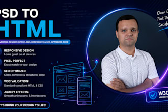 convert psd to html, figma to html responsive bootstrap