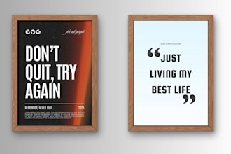 design typography posters, frames, wall art, and quotes