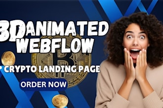 3d animated website crypto landing page website webflow animation 3d spline