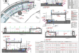 design construction ready swimming pool with detailed drawings