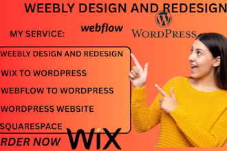 design and redesign wix weebly and wordpress web flow to wordpress