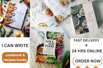 be cookbook writer, editor and home recipe book writer with cover design