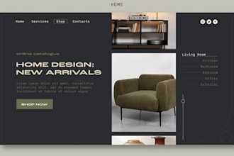 create a luxury furniture shopify wix wordpress website and home decor store