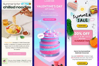 design custom mailchimp, klaviyo, convert kit email template newsletter