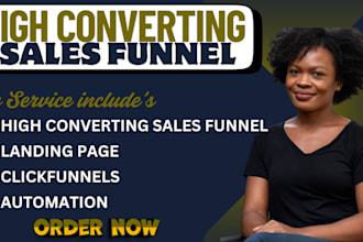 build high converting sales funnels, landing pages on systeme io, clickfunnels