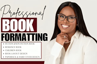 do book formatting for KDP, design book cover, postcard design, and event flyer