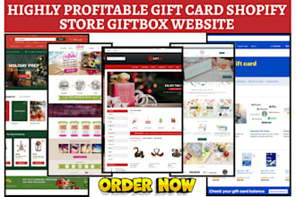 design gift card shopify gift box present loyalty card store gift card website