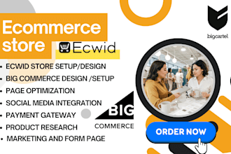 design ecwid ecommerce store setup big commerce website big cartel online store