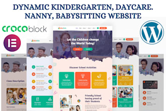 design dynamic kindergarten website daycare website babysitting nanny website