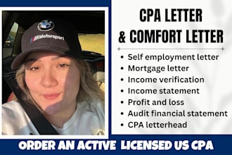 audit review financial statement CPA mortgage comfort letter income verification