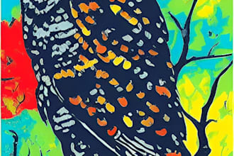 an owl that will bring color and luck,