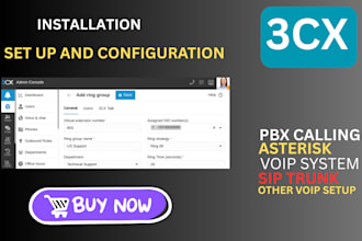install 3cx, asterisk, configure sip trunk, did number, IVR setup, voip solution
