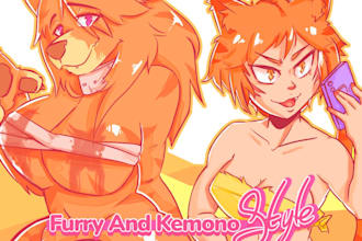 draw furry, anime, kemono, fursona, vtuber, nsfw, character art, oc in any style