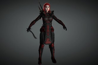 do stunning 3d creature, characters with pbr texture, ue5 rig, uv map, animation
