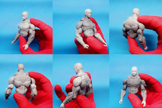 3d articulated action figure,fix joint,modify figure,articulated figure,3d print