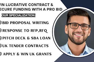 craft compelling bid proposal for your rfp, rfq, rfi, win grant funding, tender