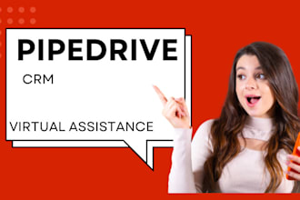 setup pipedrive account, pipedrive campaign, lead importing pipedrive CRM VA