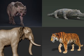 do 3d animal sculpting realistic fur dinosaur model xgen hair 3d animal model