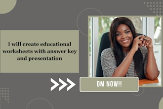 create educational worksheets with answer key and presentation