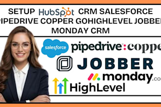 setup hubspot crm salesforce pipedrive copper gohighlevel jobber crm monday crm