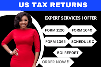 prepare tax returns form 1120, 1040, 1065 boi and schedule c