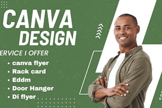 design rack card design, dl flyer, door hanger, , eddm, canva flyer