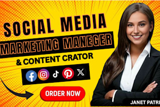 be your facebook instagram social media marketing manager and content creator