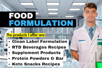 develop commercial grade clean label recipes for drinks, snacks, and supplements