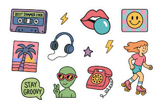 design custom cartoon stickers and sticker sheets