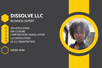 dissolve US llc, cancel corporation, llc registration itin close ein us llc