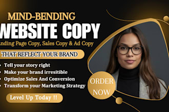write sales copy for a sales page, sales funnel, landing page, sales copywriting