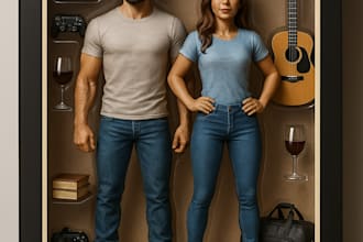 turn you or loved ones into custom action figure box design