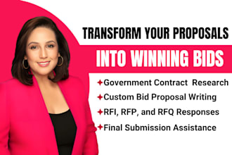 write winning bid proposal, respond to solicitation rfi, rfp, rfq contract