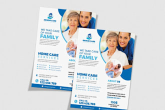 design homecare medical healthcare flyer and brochure for your branding