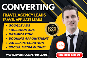 generate travel affiliate insure leads flight booking travel airbnb agency leads