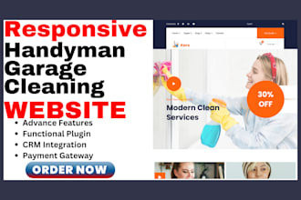 build junk removal handyman website cleaning garage window cleaning website