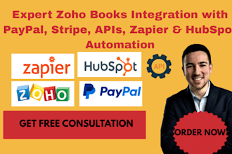 intregrate zoho books wth paypal, stipes, API, zapier, hubspot automations