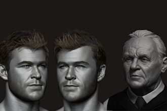 sculpt realistic 3d head, 3d bust, 3d face, 3d full body model, 3d printing