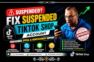 fix tiktok shop suspension appeal and reinstatement support, tiktok violation
