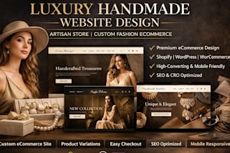 design luxury handmade website handcraft store custom fashion store artisan web