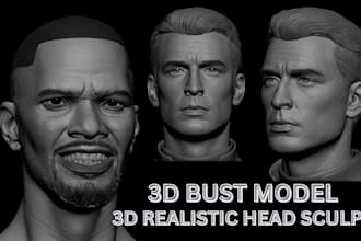 sculpt printable 3d head, 3d bust, 3d head, 3d helmet, bust model, 3d statue