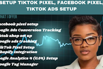 setup meta facebook pixel shopify,tiktok pixel, API,GTM,ga4,google ads tracking