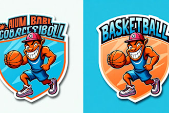 do a custom basketball player mascot logo with unlimited revisions