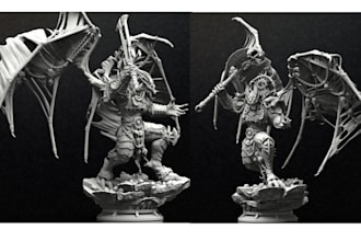 sculpt 3d dnd miniature, 3d wargaming minis, 3d action figurine, 3d base model