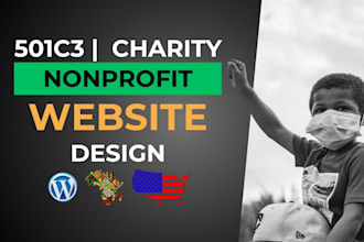 nonprofit, charity, ngo, 501c3, donation, non profit website on wordpress, wix