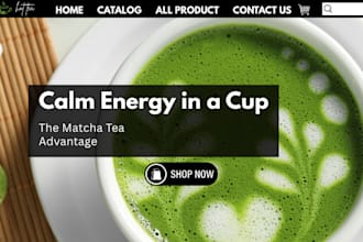 design 7 figure matcha tea shopify green tea store herbal website coffee store